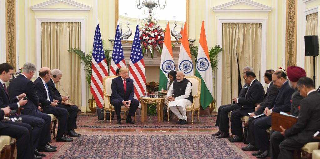 Credit PIB Modi and Trump at Hyderabad House in Delhi  25feb2020